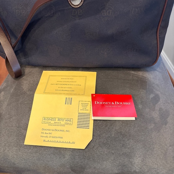 Dooney & Bourke Navy Monogram Signature Dual Handle Tote Shoulder Handbag - Picture 10 of 10